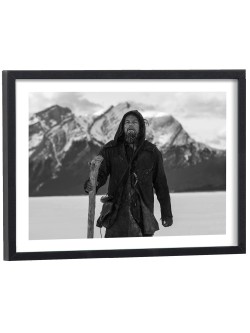 Leonardo DiCaprio dans The Revenant - affiche cinéma encadrée cadre bois noir