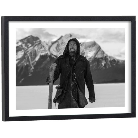 Leonardo DiCaprio dans The Revenant - affiche cinéma encadrée cadre bois noir