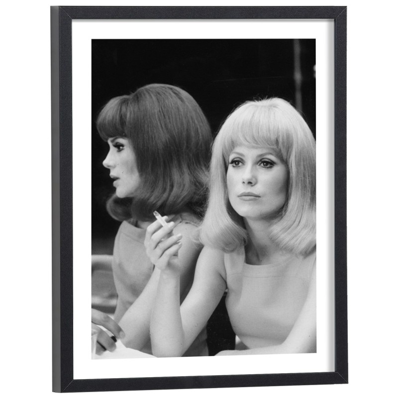 Affiche Les Demoiselles de Rochefort - poster cinéma noir et blanc encadré bois noir 30x40cm