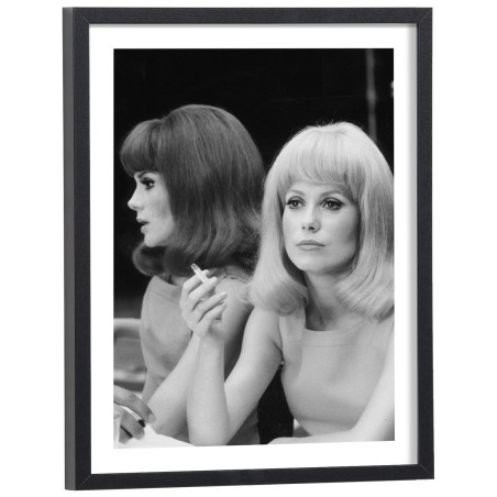 Affiche Les Demoiselles de Rochefort - poster cinéma noir et blanc encadré bois noir 30x40cm