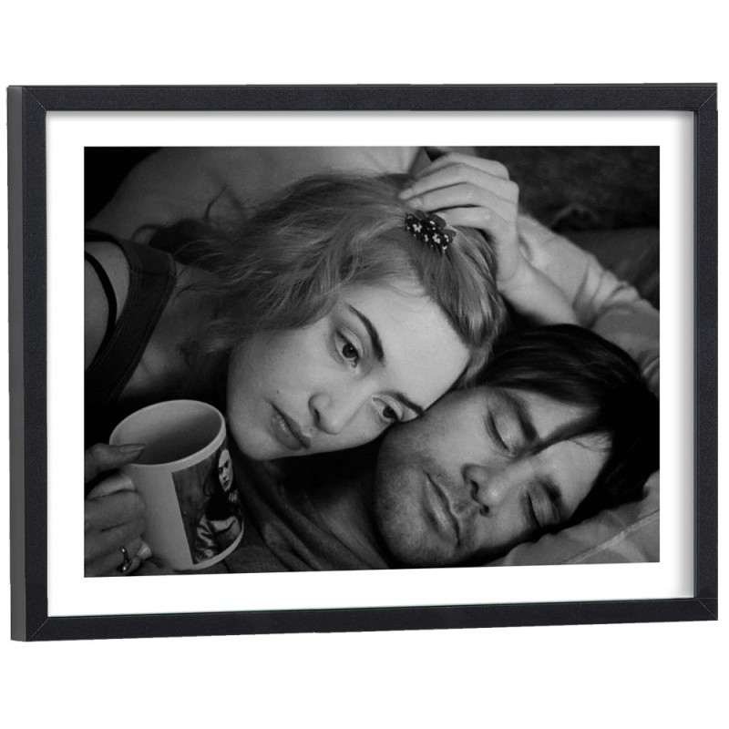 Affiche Eternal Sunshine of the Spotless Mind noir et blanc - poster cinéma encadré bois