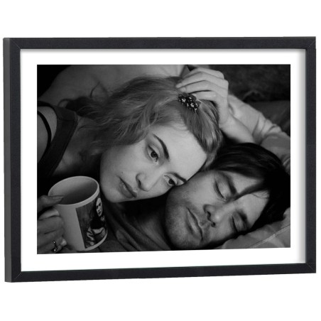 Affiche Eternal Sunshine of the Spotless Mind noir et blanc - poster cinéma encadré bois