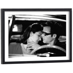 Mulholland Drive affiche cinéma noir et blanc - poster David Lynch encadré bois noir 40x30