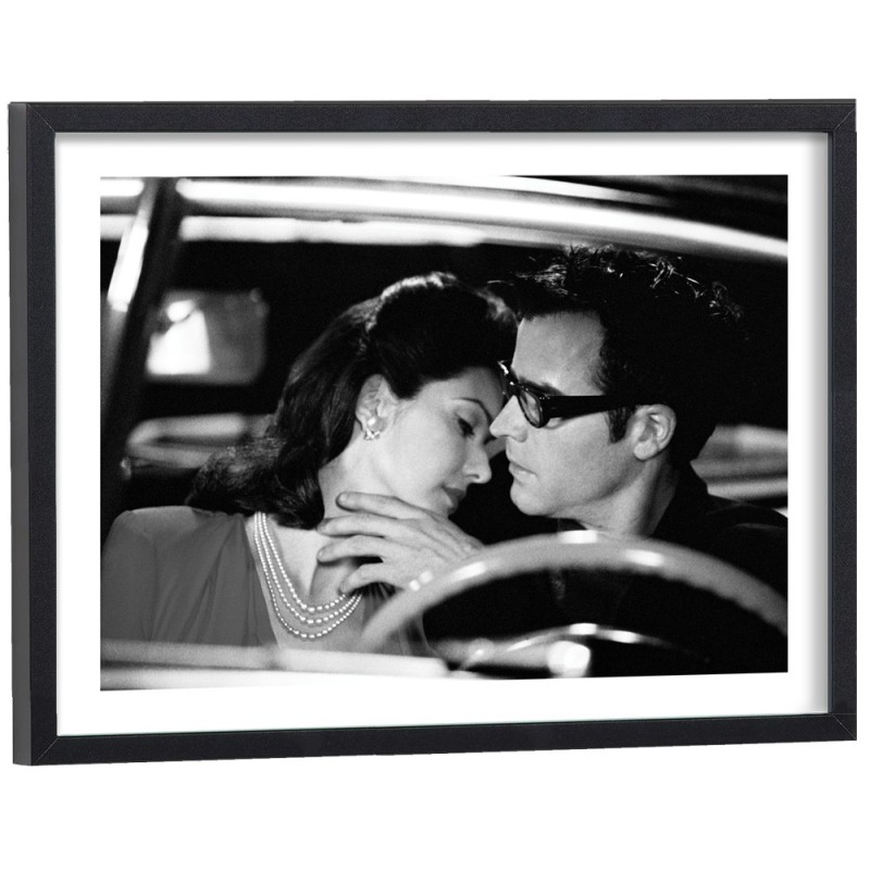 Mulholland Drive affiche cinéma noir et blanc - poster David Lynch encadré bois noir 40x30