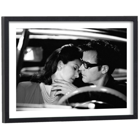 Mulholland Drive affiche cinéma noir et blanc - poster David Lynch encadré bois noir 40x30