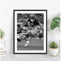 Affiche football France Brésil 1998 - Barthez et Ronaldo