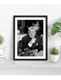 Affiche de Jean Gabin fumant une cigarette (noir et blanc) 2