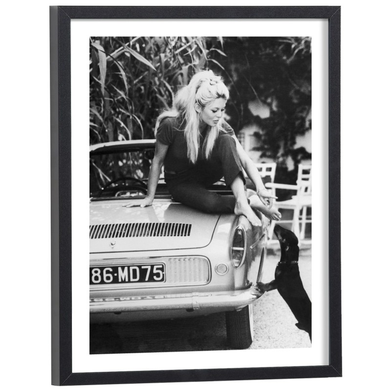 Affiche de Brigitte Bardot retro en noir et blanc