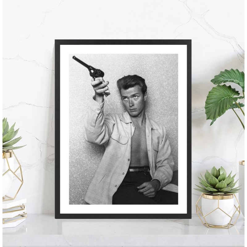 Affiche Clint Eastwood Vintage noir et blanc
