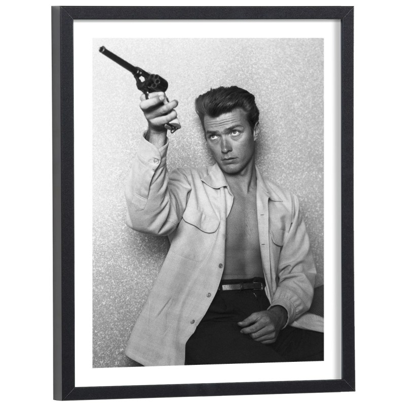 Affiche de Clint Eastwood Vintage en noir et blanc