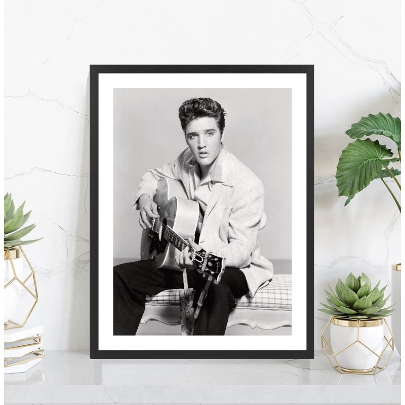 Affiche Elvis Presley Guitare - Poster musique