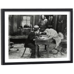 Affiche noir et blanc Film La Ruée vers l'or avec Charlie Chaplin