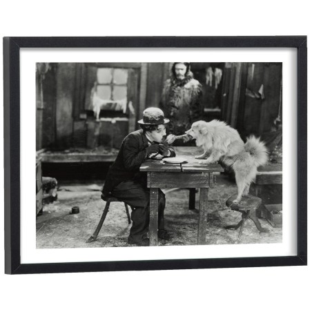 Affiche noir et blanc Film La Ruée vers l'or avec Charlie Chaplin