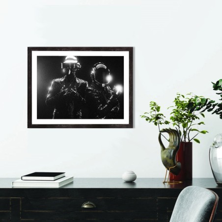Affiche Daft Punk vintage - Poster noir et blanc