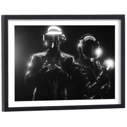 Affiche déco Daft Punk noir et blanc - Poster vintage musique electro