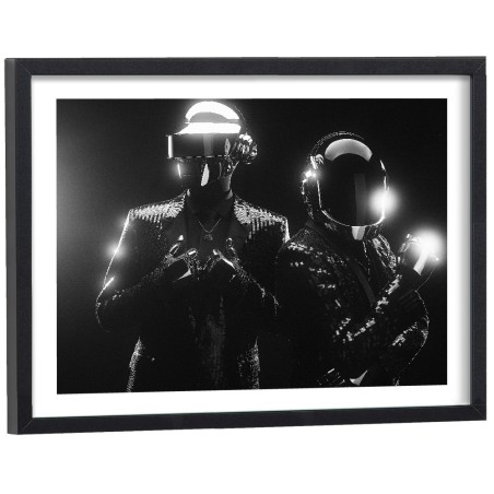 Affiche déco Daft Punk noir et blanc - Poster vintage musique electro