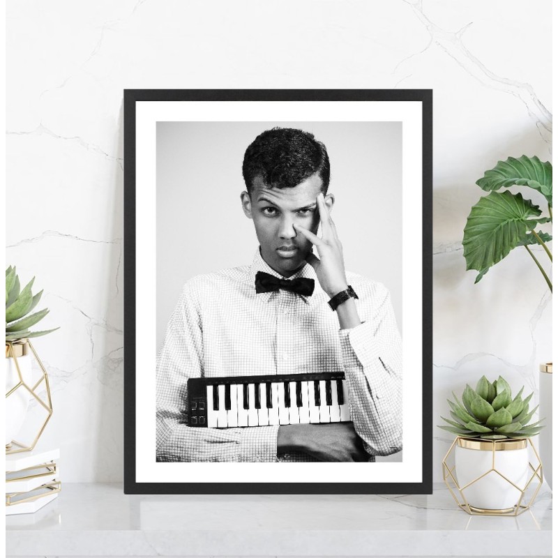 Affiche Stromae - Poster musique noir et blanc