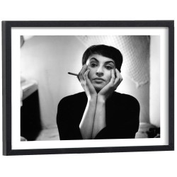 Affiche vintage de la chanteuse Barbara en noir et blanc