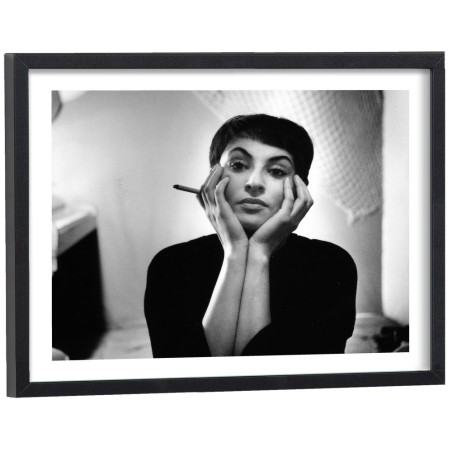 Affiche vintage de la chanteuse Barbara en noir et blanc