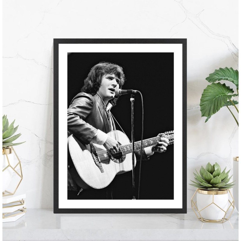 Affiche Daniel Balavoine - Poster musique vintage noir et blanc