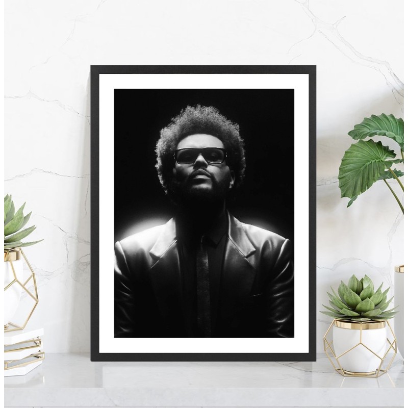 Affiche The Weeknd noir et blanc - Poster décoration musique