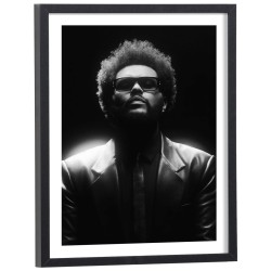 Affiche The Weeknd noir et blanc, poster décoration musique