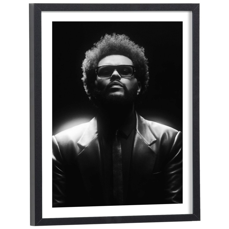 Affiche The Weeknd noir et blanc, poster décoration musique