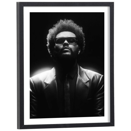 Affiche The Weeknd noir et blanc, poster décoration musique
