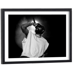 Affiche Damso - Poster rappeur noir et blanc