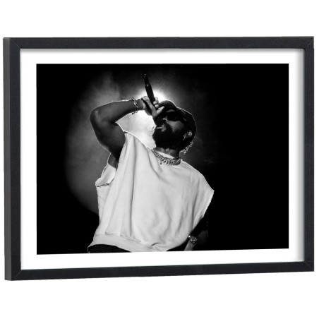 Affiche Damso - Poster rappeur noir et blanc