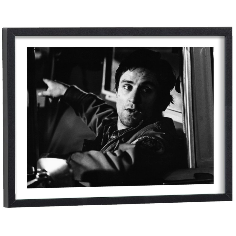 Affiche Taxi Driver, Robert De Niro noir et blanc, cinéma culte