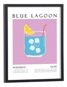 Affiche Cocktail Blue Lagoon