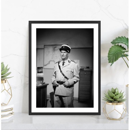 Affiche Le Gendarme de Saint-Tropez - Cinéma noir et blanc