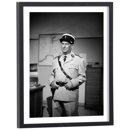 Affiche film Le Gendarme de Saint-Tropez noir et blanc