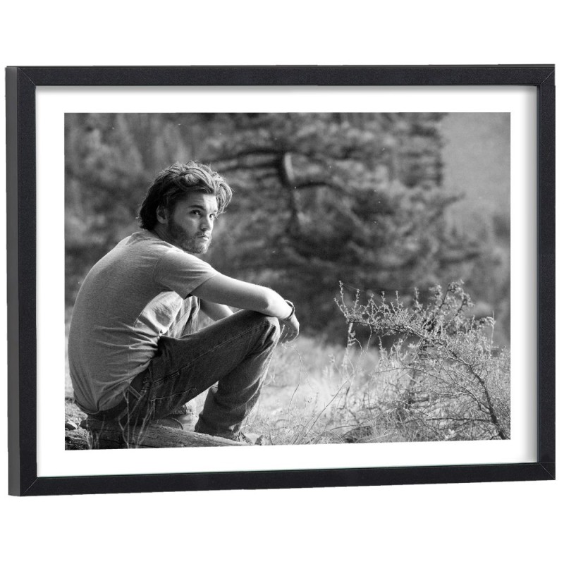Affiche d'une scène du film Into the Wild noir et blanc