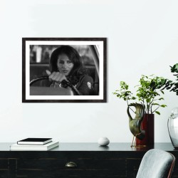 Affiche cinéma, film Jackie Brown noir et blanc