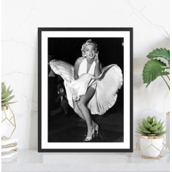 Affiche Marilyn Monroe cinéma culte noir et blanc