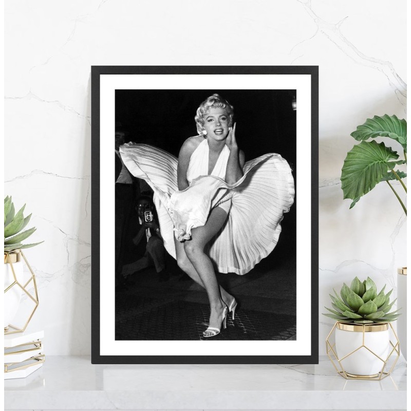 Affiche Marilyn Monroe cinéma culte noir et blanc