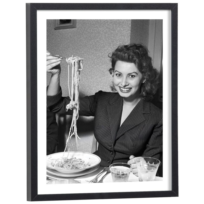 Affiche noir et blanc de Sophia Loren