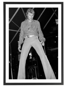 Tableau Johnny Hallyday noir et blanc