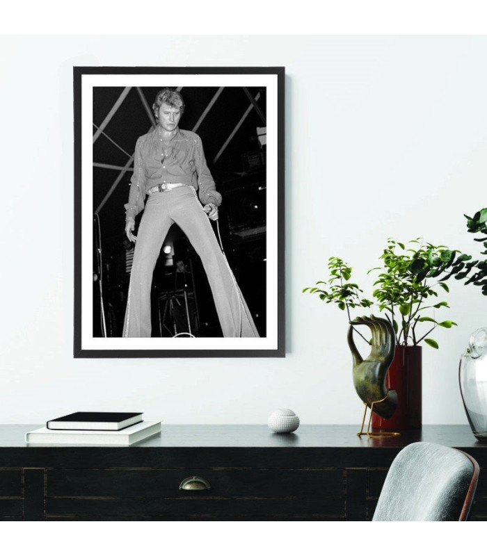  Affiche Johnny Hallyday noir et blanc