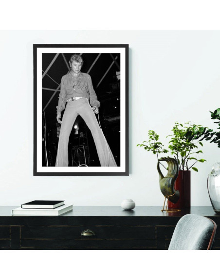  Affiche Johnny Hallyday noir et blanc