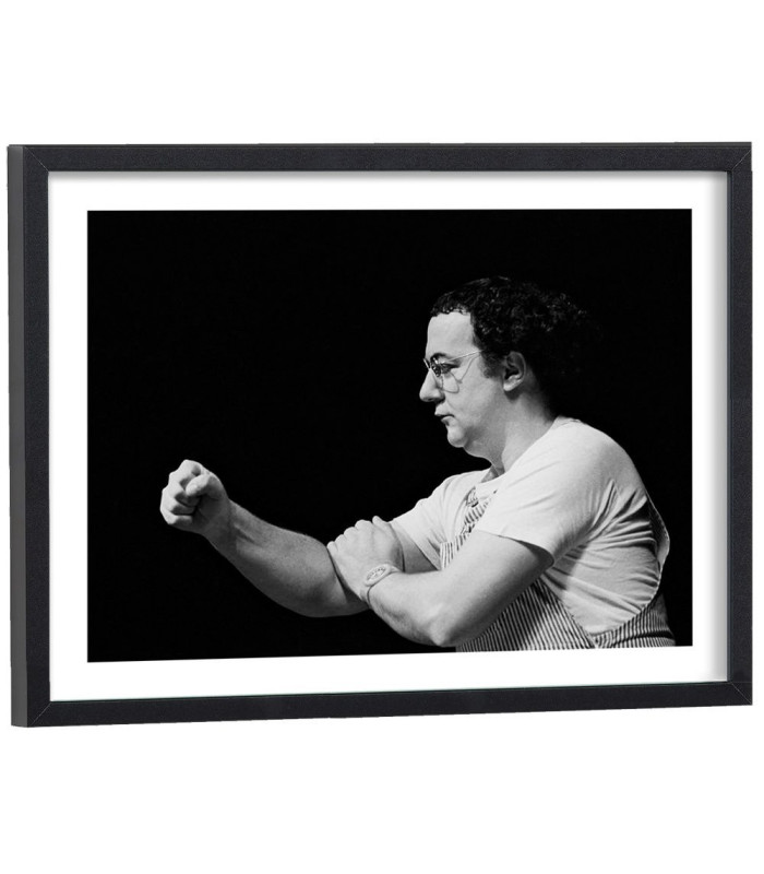 Tableau Coluche noir et blanc