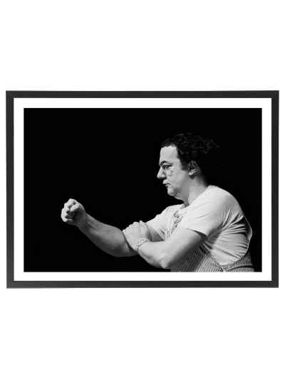 Tableau Coluche noir et blanc