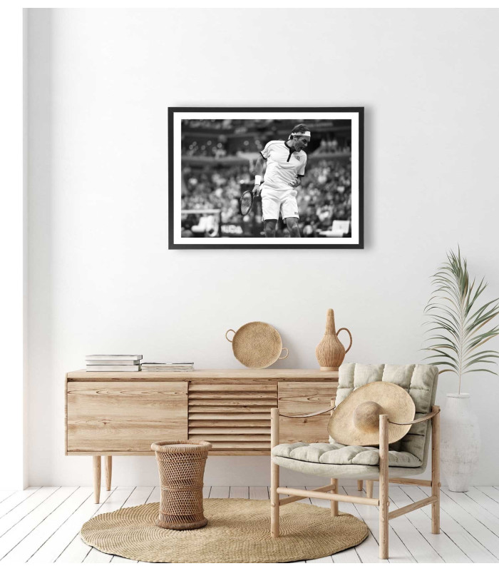  Affiche Roger Federer noir et blanc