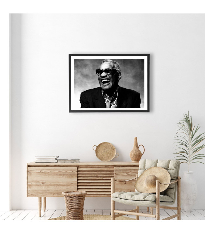  Affiche Ray Charles noir et blanc