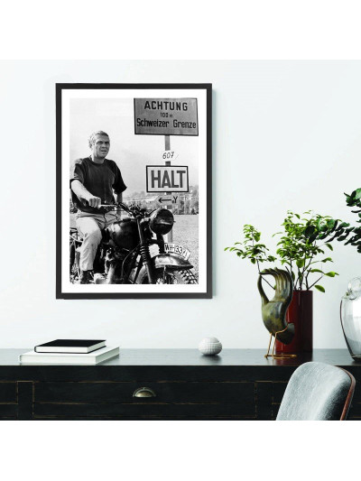  Tableau Steve McQueen en moto