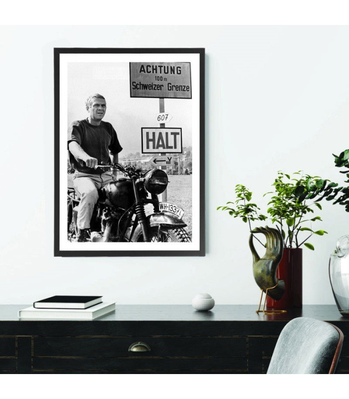  Tableau Steve McQueen en moto