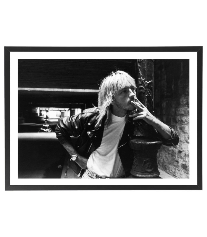 Tableau Renaud chanteur noir et blanc